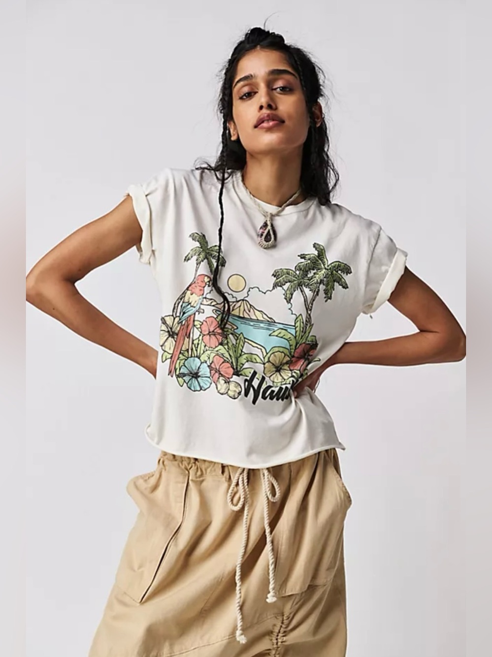 Free People Ragabond Hawaii Crop Tee